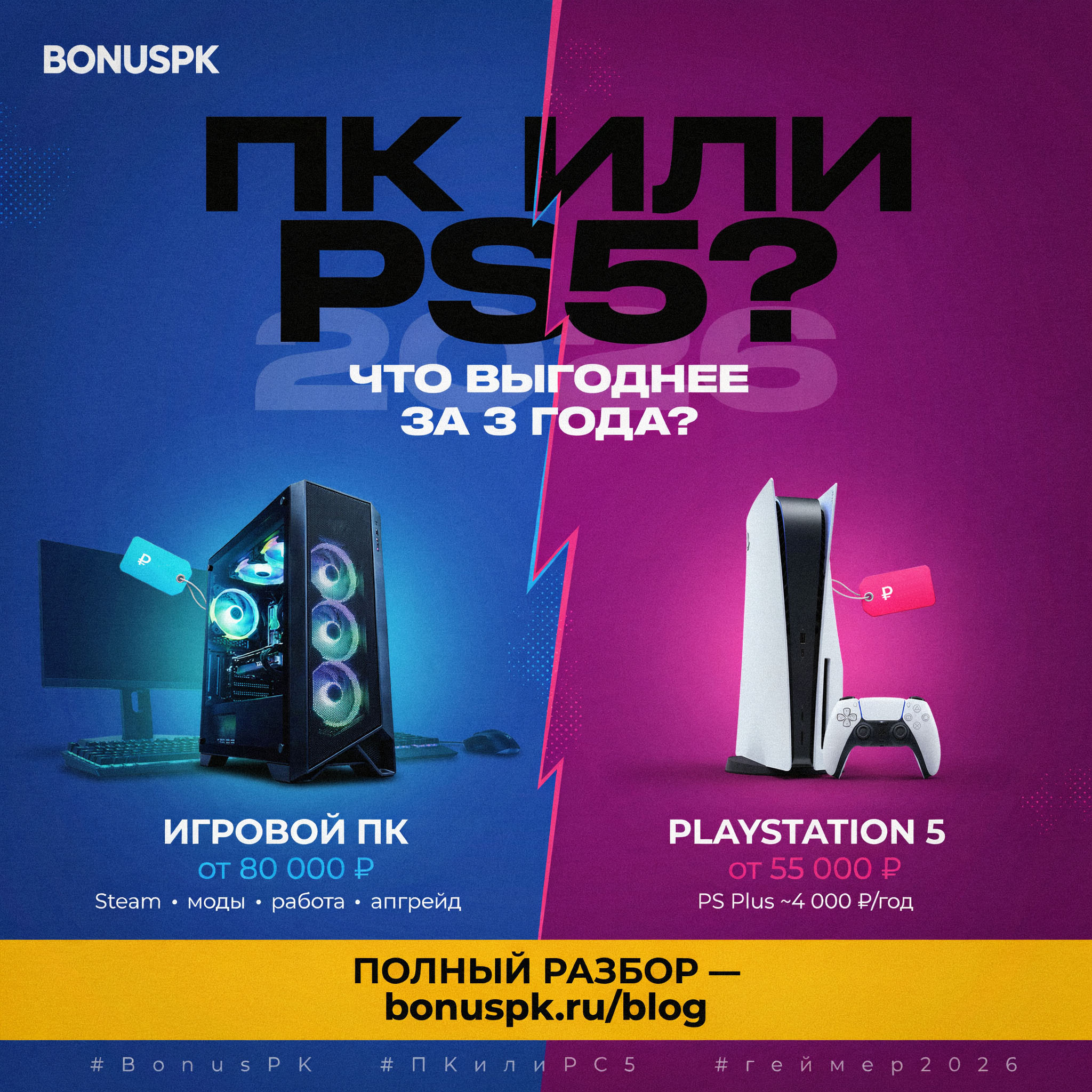 ПК или PlayStation 5: что выгоднее купить в 2026 году